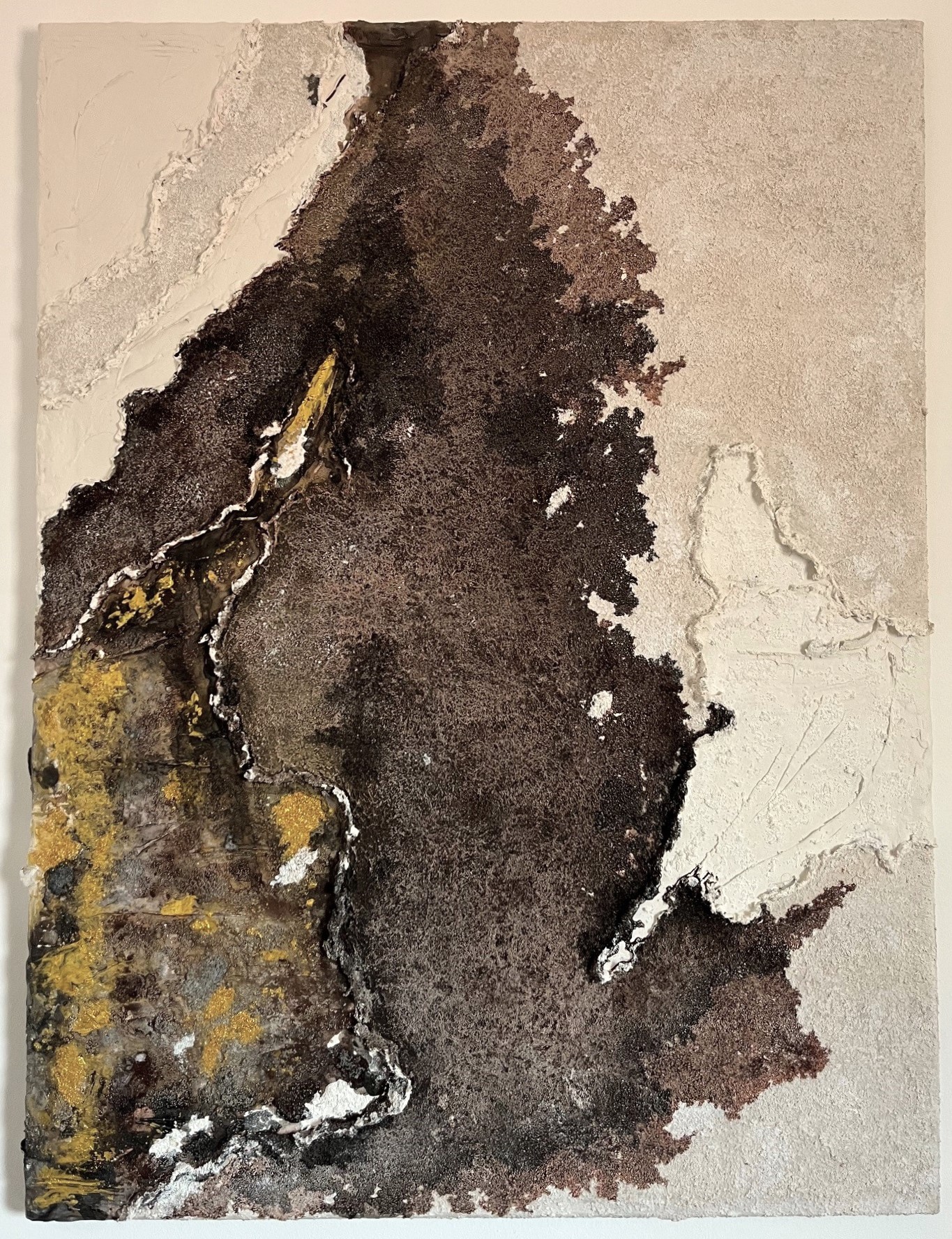 Frozen desert, mixed media on canvas painting 80 × 60 cm by Laura Criollo, 2025